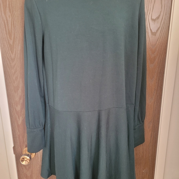 ZARA Ruffled Hem Bottle Green Dress Size L - Picture 5 of 7